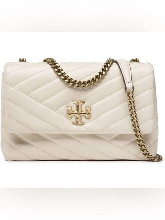 Tory Burch Handbags - Tory Burch Cream Quilted Leather Chain Shoulder Bag with Gold Hardware